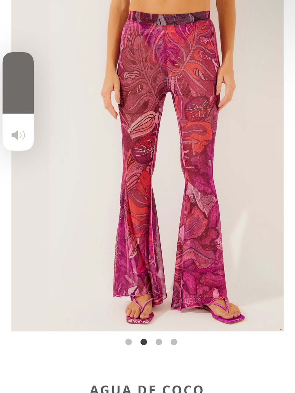 Agua De Coco Pink & Magenta Printed Flare Pants